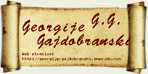 Georgije Gajdobranski vizit kartica